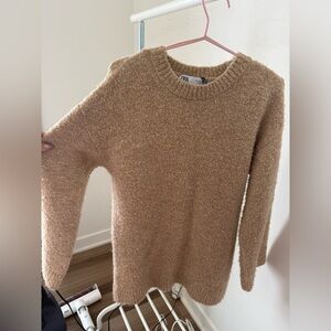 Zara Cozy Tan Crew Neck Sweater